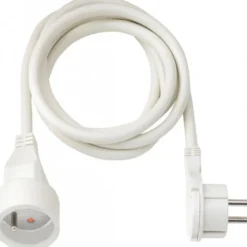 Rallonge électrique avec fiche plate, blanche, 2m H05VV-F 3G1,5 - Brennenstuhl | 1161821022