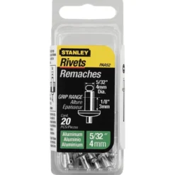RIVET ALUMINIUM 3MM X 6,35 - BOITE DE 20 PIÈCES STANLEY 1-PAA44T
