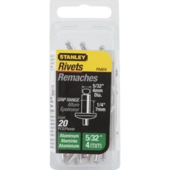 RIVET ALUMINIUM 4MM X 12,7 - BOITE DE 15 PIÈCES STANLEY 1-PAA58T