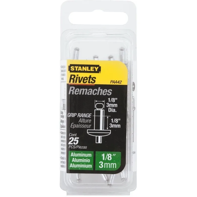 RIVET ALUMINIUM 4MM X 3 - BOITE DE 20 PIÈCES STANLEY 1-PAA52T