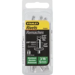 RIVET ALUMINIUM 4MM X 6,35 - BOITE DE 20 PIÈCES STANLEY 1-PAA54T