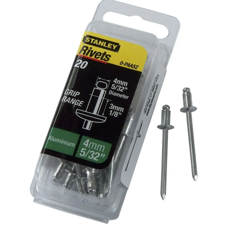 RIVET ALUMINIUM 5MM X 3 - BOITE DE 15 PIÈCES STANLEY 1-PAA62T