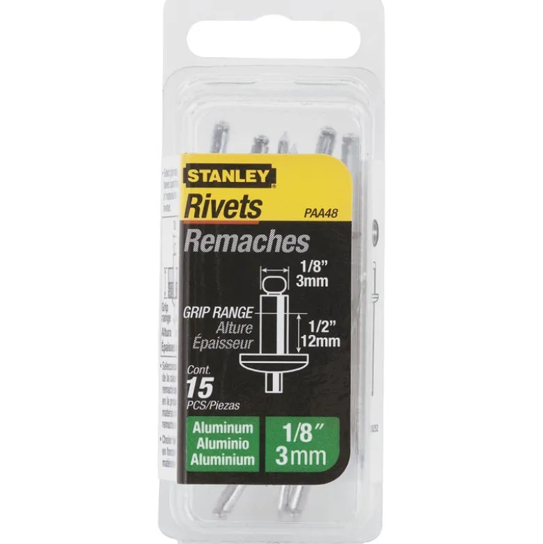 RIVET ALUMINIUM 5MM X 3 - BOITE DE 15 PIÈCES STANLEY 1-PAA62T