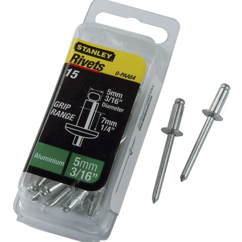 RIVET ALUMINIUM 5MM X 3 - BOITE DE 15 PIÈCES STANLEY 1-PAA62T