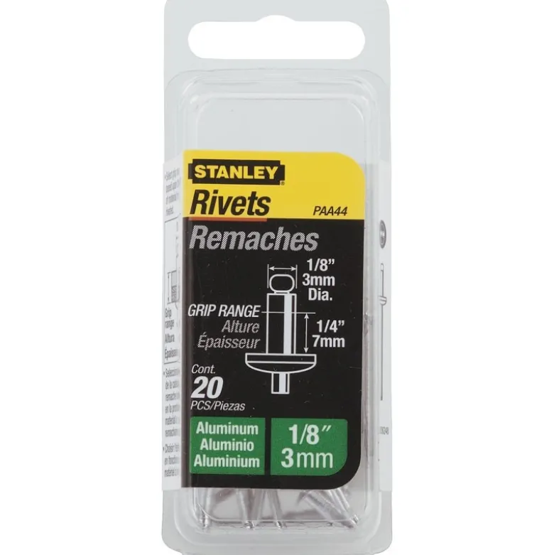 RIVET ALUMINIUM 5MM X 3 - BOITE DE 15 PIÈCES STANLEY 1-PAA62T