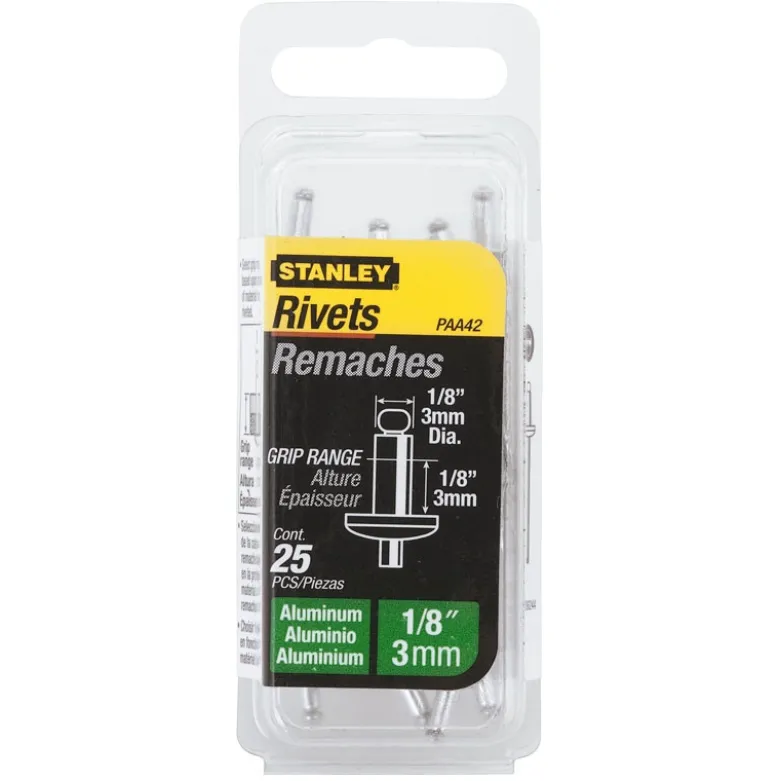 RIVET ALUMINIUM 5MM X 3 - BOITE DE 15 PIÈCES STANLEY 1-PAA62T