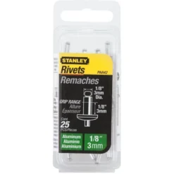 RIVET ALUMINIUM 3MM X 12,7 - BOITE DE 15 PIÈCES STANLEY 1-PAA48T