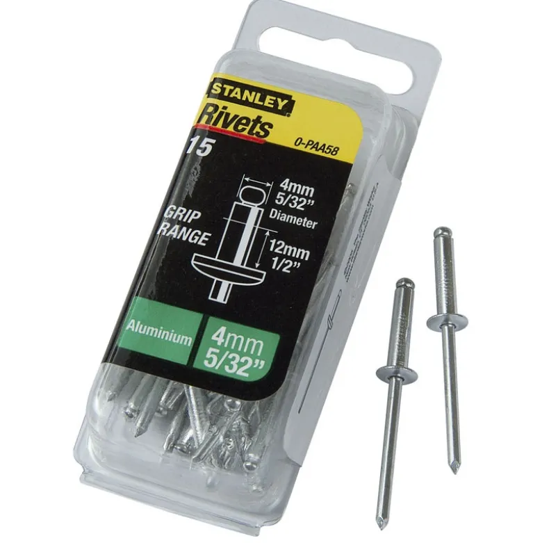 RIVET ALUMINIUM 3MM X 12,7 - BOITE DE 15 PIÈCES STANLEY 1-PAA48T