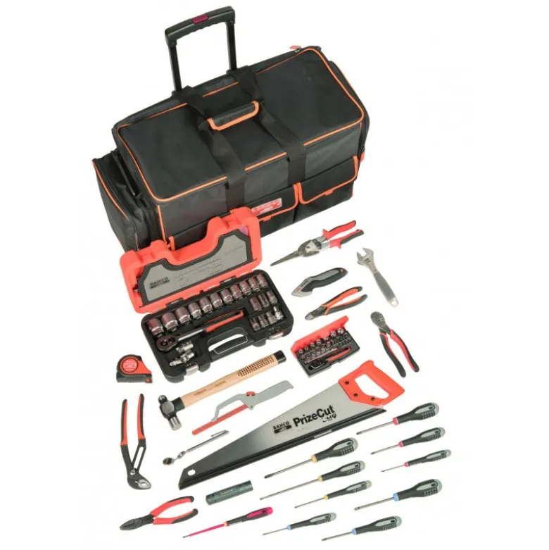 Sac textile sur roues avec jeu d'outils MRO - 72 pcs - Bahco | 4750FB2W-TS001