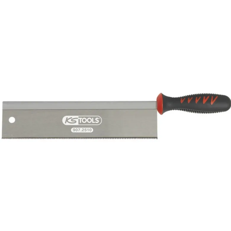 Scie à dos travaux de finition 250mm, 2 angles de coupe 13TPI,poignée bi-matière KS Tools | 907.2510