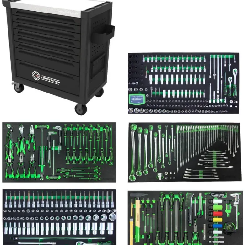Servante d'atelier COMPETITION avec 8 tiroirs et 434 outils premium - KSTools | 512.5434