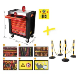 Servante d’atelier PERFORMANCEplus e10 avec 164 outils isolés pour véhicules électriques et hybrides - KSTools | 117.6155