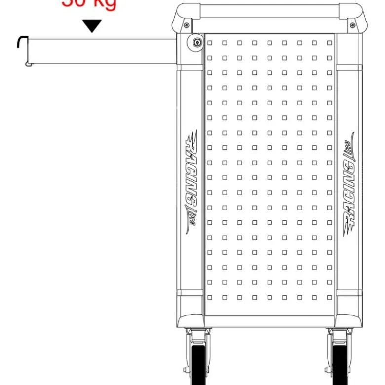 Servante d'atelier RACINGline NOIR/ROUGE 7 tiroirs équipée de 515 outils - KSTools | 826.7515