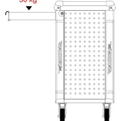 Servante d'atelier RACINGline NOIR/ROUGE 7 tiroirs equipée de 598 outils - KSTools | 826.7598