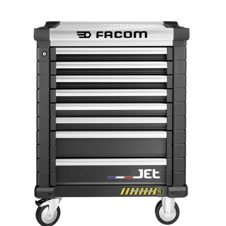 Servante noire de sécurité avec inter-verrouillage intégré - 8 tiroirs - FACOM FRANCE | JET.8NM3ASPF