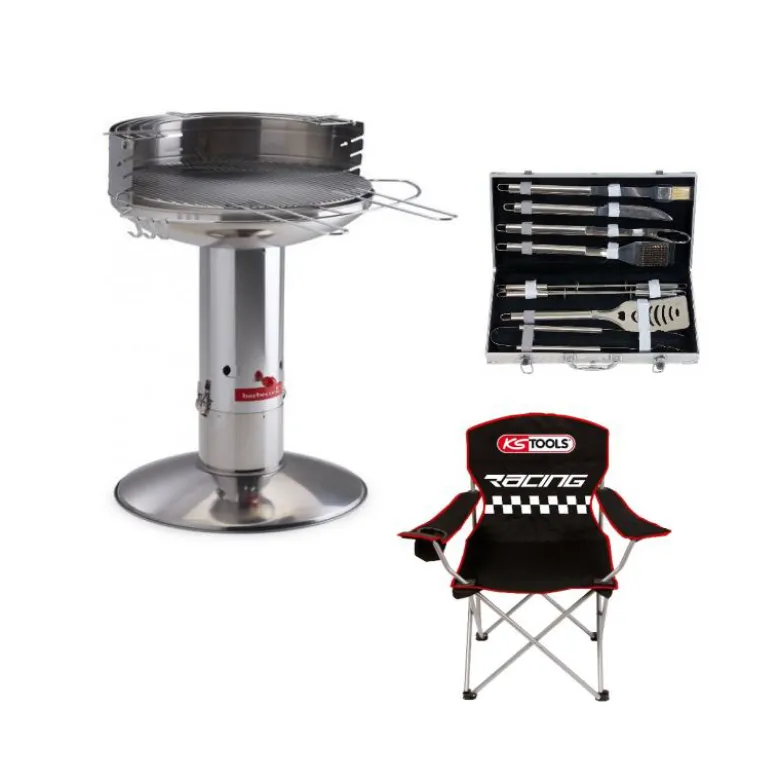 Servante One by One 7 tiroirs, équipée 251 outils + Barbecue et ustensiles KS Tools | 823.7251