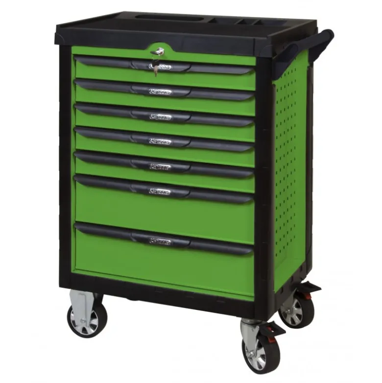 Servante PEARLLine verte, 7 tiroirs - KS Tools | 817.0007