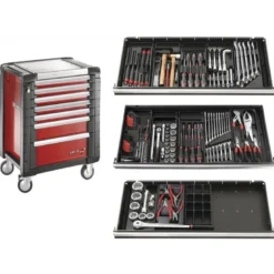 Servante rouge 7 tiroirs - 3 modules + Composition d'outillage Poid Lourd - FACOM FRANCE | JET.7M3PLPF