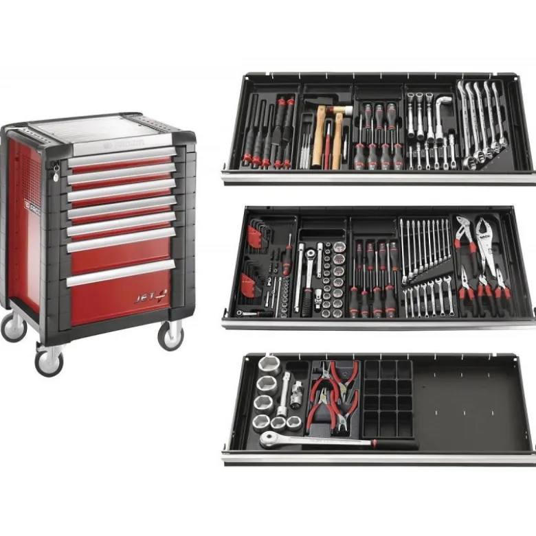 Servante rouge 7 tiroirs - 3 modules + Composition d'outillage Poid Lourd - FACOM FRANCE | JET.7M3PLPF