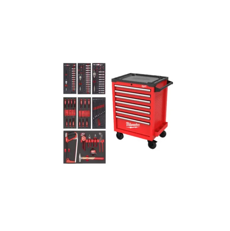Servante 7 tiroirs avec 196 outils - Milwaukee | 4932499182