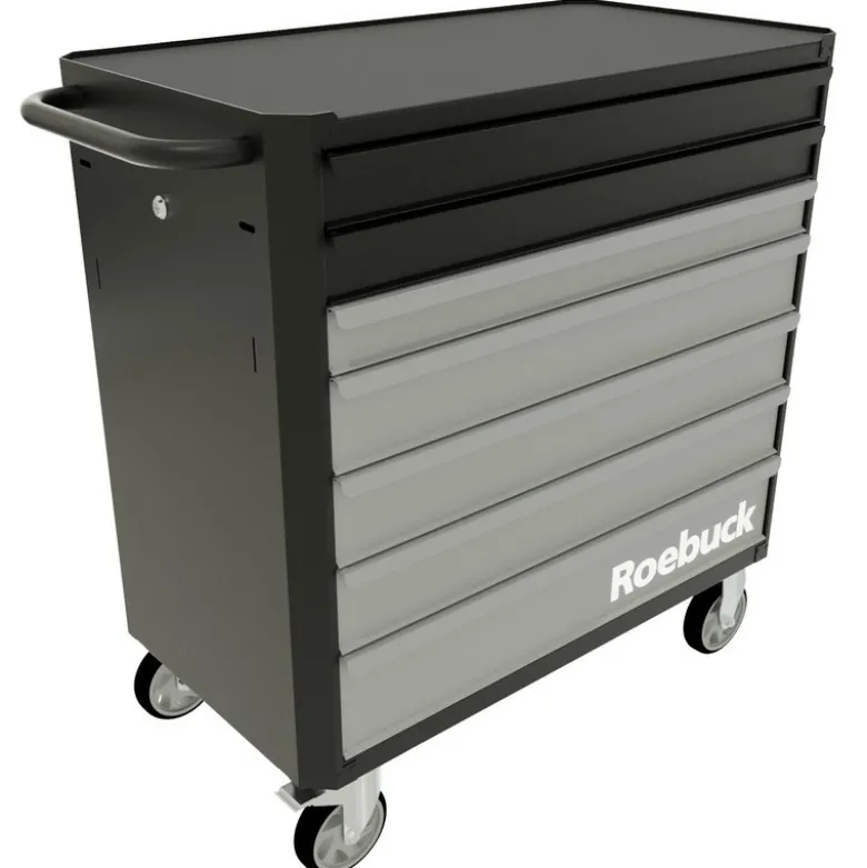 SERVANTE 7 TIROIRS EXTRA LARGE NOIR/GRIS - ROEBUCK | 893469