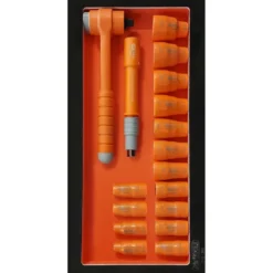 Servante ULTIMATE 7 tiroirs orange équipée de 44 outils isolés et d'une pince ampèremétrique- KSTools | 819.7045