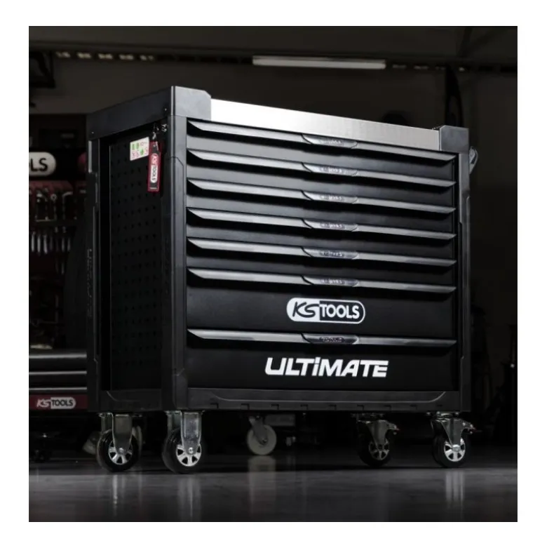 Servante ULTIMATE XL noire, 7 tiroirs + Composition d'Outils générale 264 pièces KS Tools | 825.0007-MO