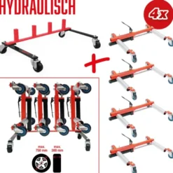 Support de rangement avec 4 chariots de manutention hydrauliques Performance 5 pcs - KSTools | 160.1220