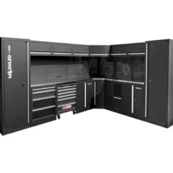 Système d’armoire d’atelier, forme en L, 3400 x 2720 mm, variante 1 - KSTools | 866.6215