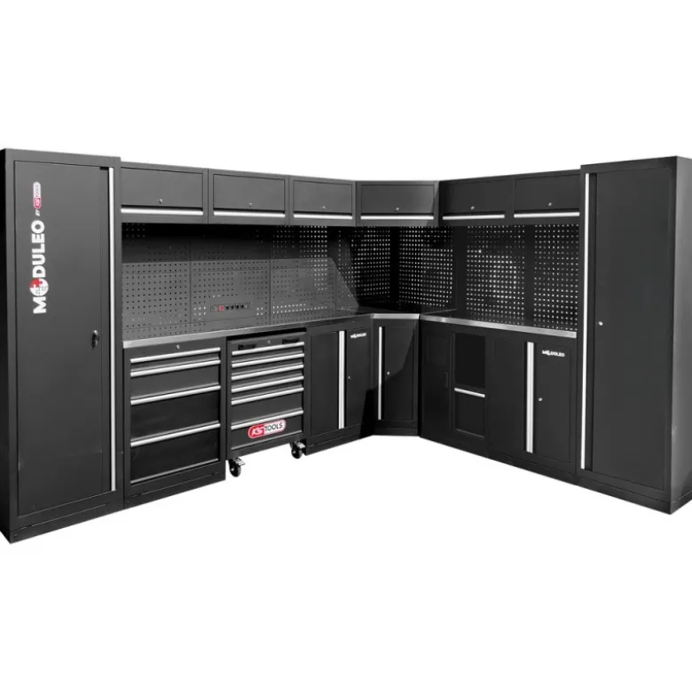 Système d’armoire d’atelier, forme en L, 3400 x 2720 mm, variante 1 - KSTools | 866.6215