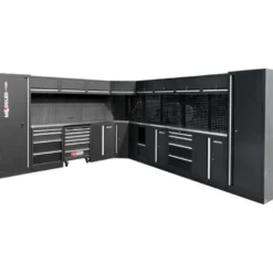 Système d’armoire d’atelier, forme en L, 3400 x 4080 mm, variante 1 - KSTools | 866.6275
