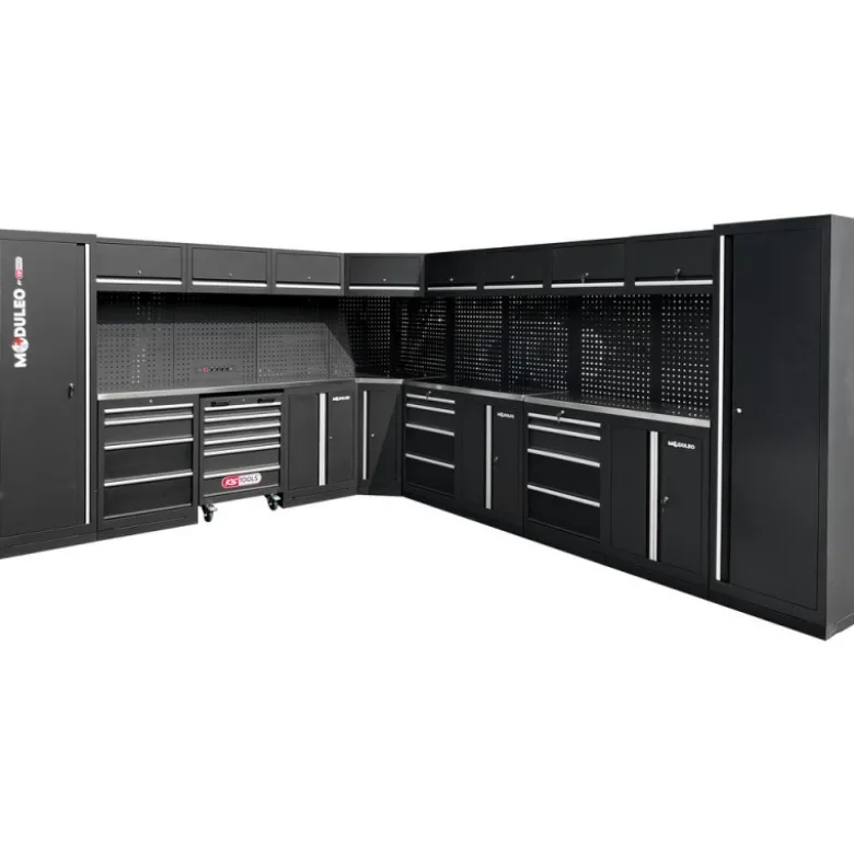 Système d’armoire d’atelier, forme en L, 3400 x 4080 mm, variante 2 - KSTools | 866.6280