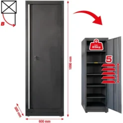 Système d’armoires d’atelier, armoire haute avec passage de câbles à gauche - KSTools | 866.6060