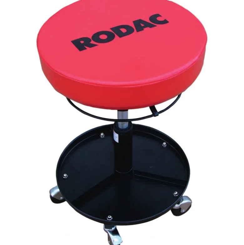 TABOURET D'ATELIER A ROULETTES - SIEGE ROUGE - CAP. 90 KG - SAM | TL3010N