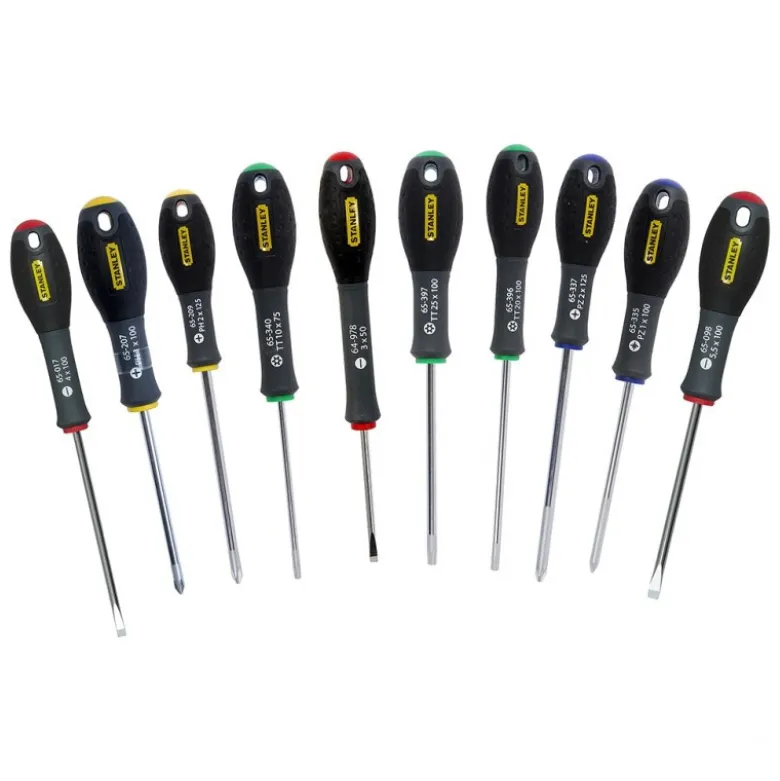 TOURNEVIS ELECTRICIEN + MECANICIEN + PHILLIPS + POZI + TORX - JEU DE 10 PIÈCES STANLEY FATMAX FMHT0-62128