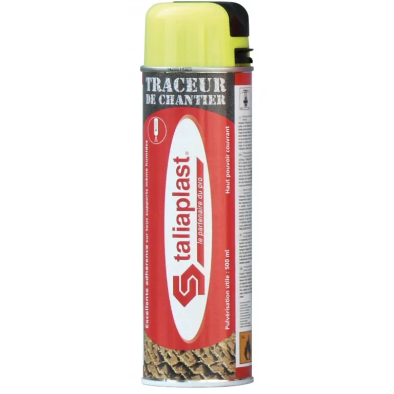 TRACEUR DE CHANTIER 500ML JAUNE FLUO TALIAPLAST | 521002