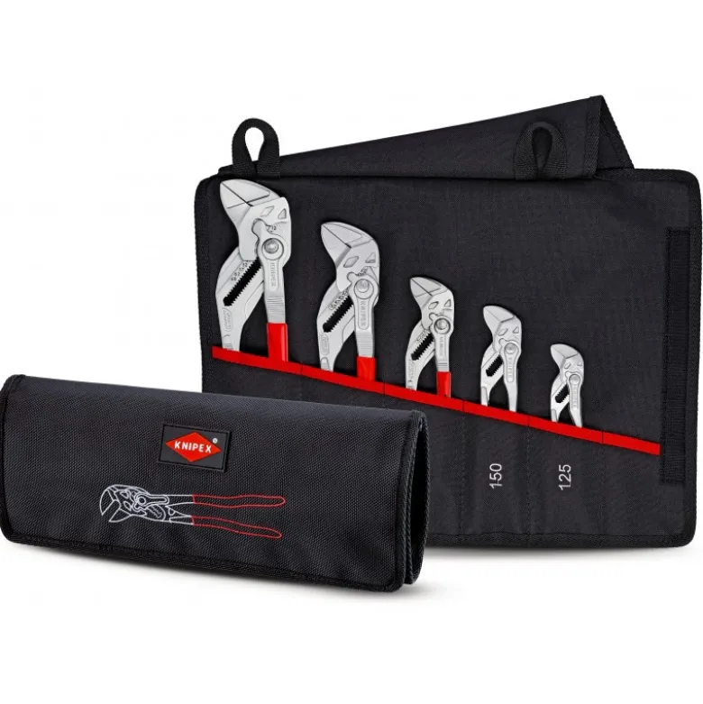 Trousse composée de 5 pinces-clés 125mm, 150mm, 180mm, 250mm et 300mm - KNIPEX | 001955S4
