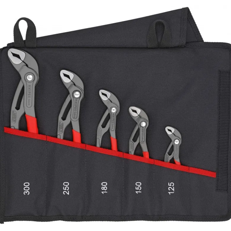 Trousse composée de 5 pinces Cobra® 125mm, 150mm, 180mm, 250mm et 300mm - KNIPEX | 001955S5