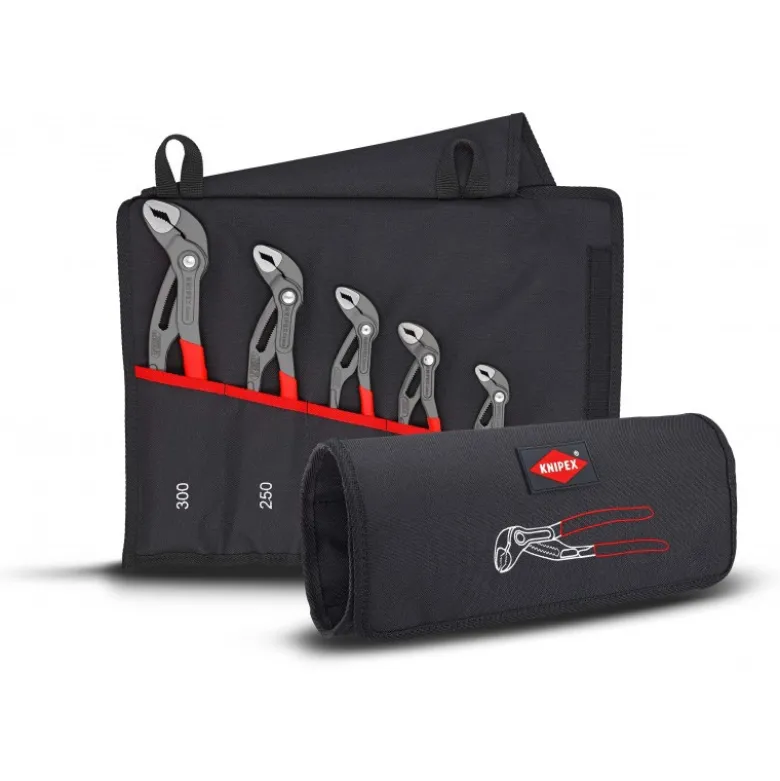 Trousse composée de 5 pinces Cobra® 125mm, 150mm, 180mm, 250mm et 300mm - KNIPEX | 001955S5