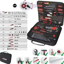 Trousse à outils universelle 1/4'' , 62 pcs - KSTools | 917.0062