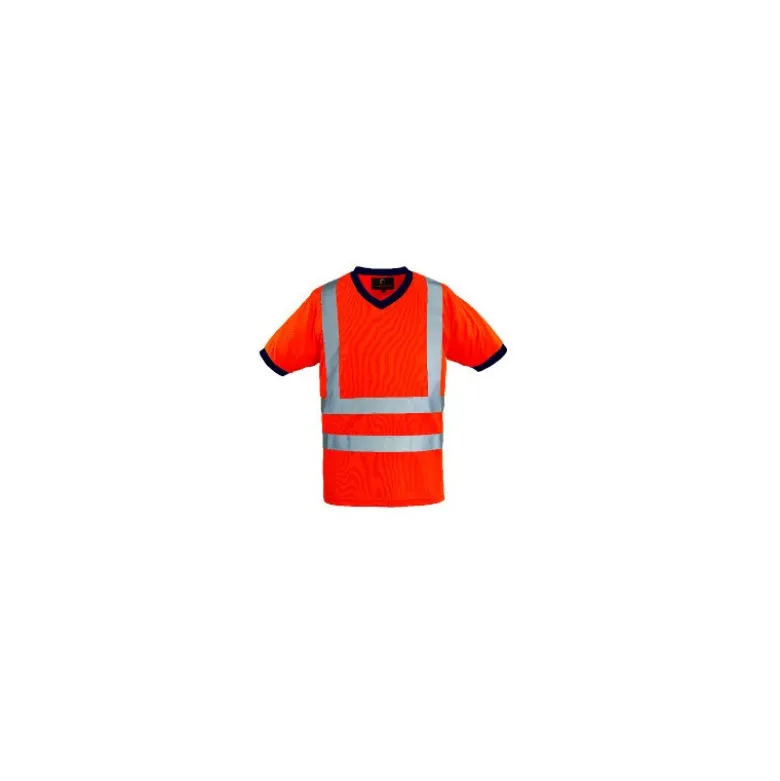 T-shirt manches courtes - YARD - 100% PES 140g/m2 - Orange HV/Marine - COVERGUARD | 7YAVO