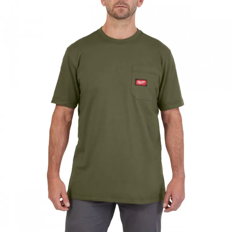 T-SHIRT TRAVAIL MANCHES-COURTES VERT MILWAUKEE | 4932493018