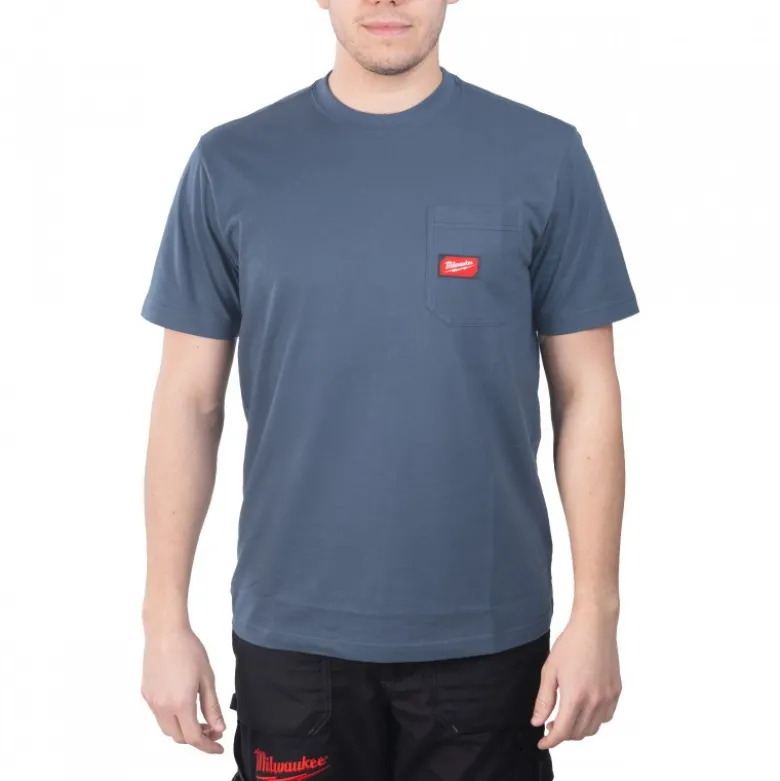 T-SHIRT TRAVAIL MANCHES-COURTES BLEU MILWAUKEE | 4932493013