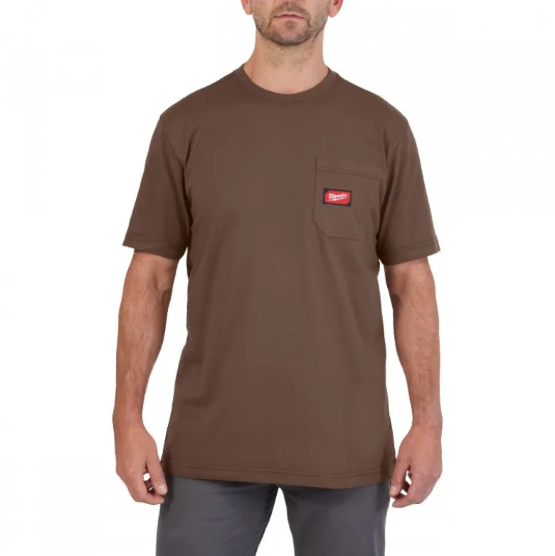 T-SHIRT TRAVAIL MANCHES-COURTES MARRON MILWAUKEE | 4932493028