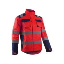 Veste - HIBANA - 60% CO/40% PES 270g/m2 + Stretch - Rouge HV/Marine - COVERGUARD | 5HBJ130