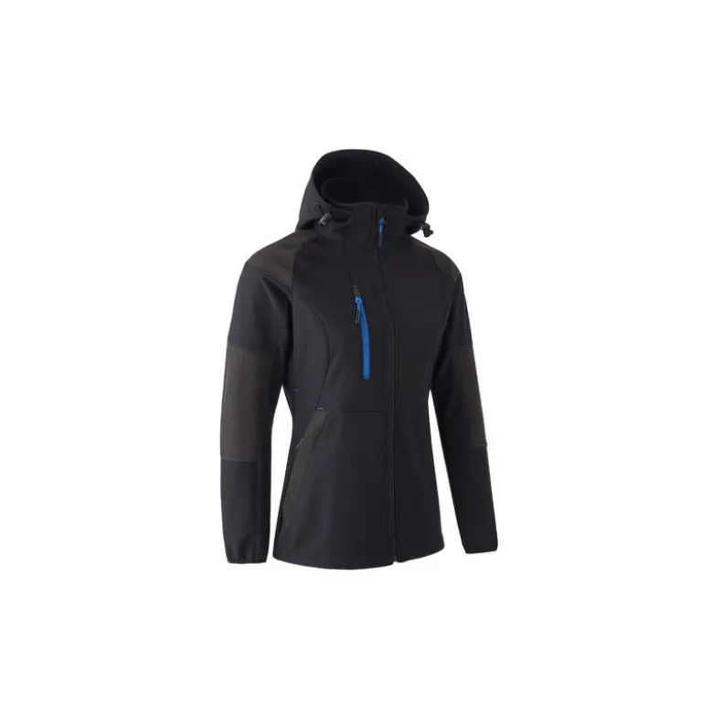 Veste Softshell - ANTILOPE - Ripstop 94% PES/6% EA + TPU membrane + Polaire - 350g/m2 - Noir/Bleu - COVERGUARD | 5ANT010