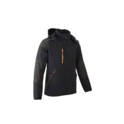 Veste Softshell - YUKI II - Ripstop 94% PES/6% EA + TPU membrane + Polaire - 350g/m2 - Noir/Citrouille - COVERGUARD | 5YKY310