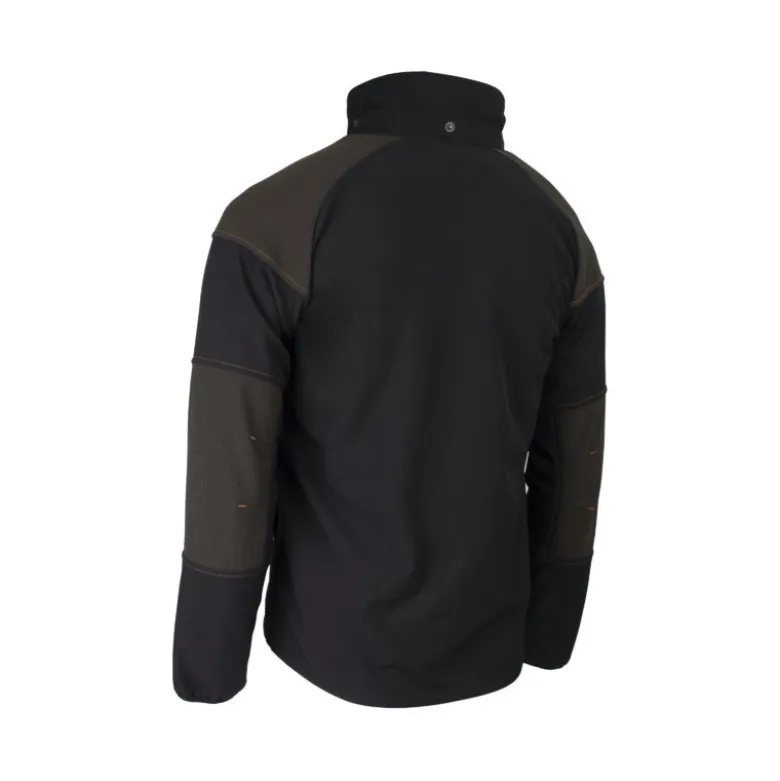 Veste Softshell - YUKI II - Ripstop 94% PES/6% EA + TPU membrane + Polaire - 350g/m2 - Noir/Citrouille - COVERGUARD | 5YKY310