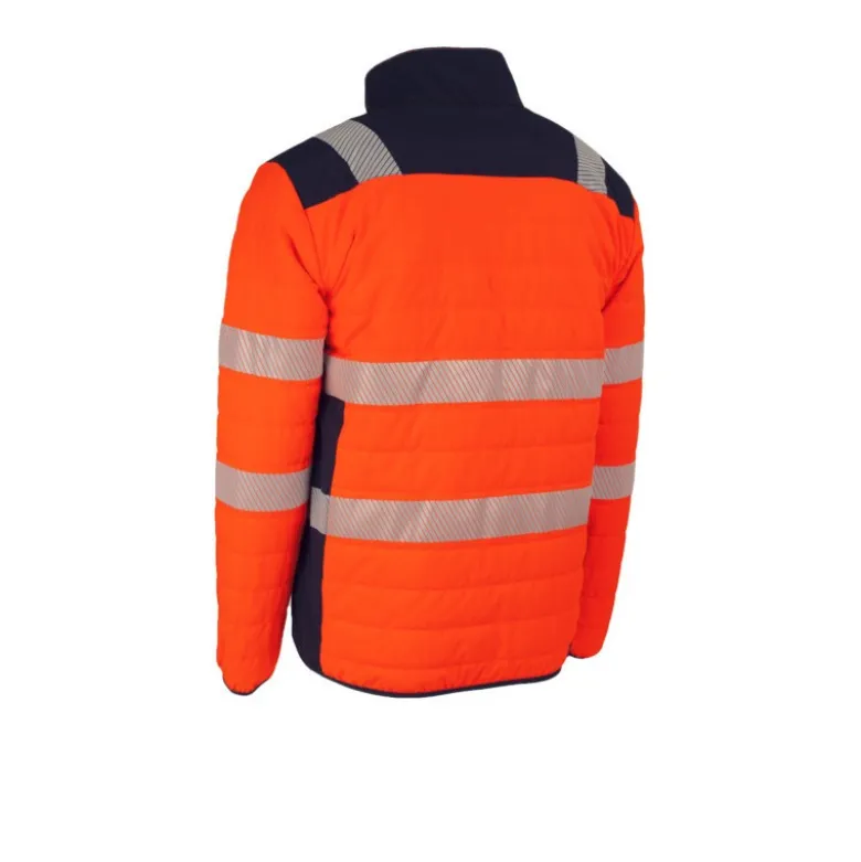 Veste thermique - FLAKE - 100% PES stretch mécanique 150D - Orange HV/Marine - COVERGUARD | 5FLA170