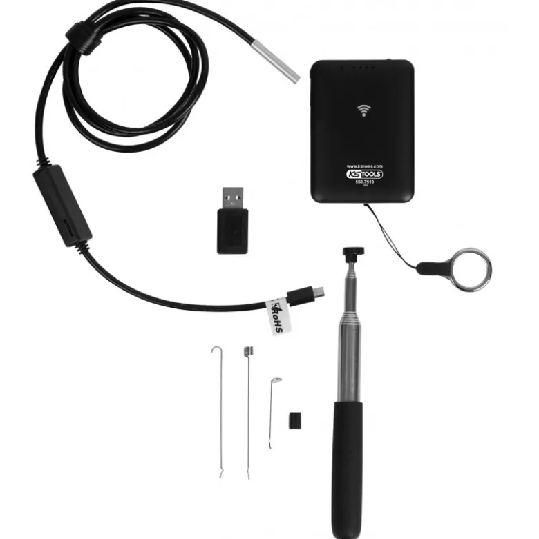 Vidéoscope Wifi avec sonde Ø 5,5 mm 0° HD, 8 pcs KS Tools | 550.7510